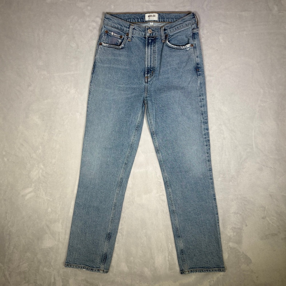 AGOLDE Los Angeles Wilder Jeans Womens 25 High Rise Straight Leg Light Wash